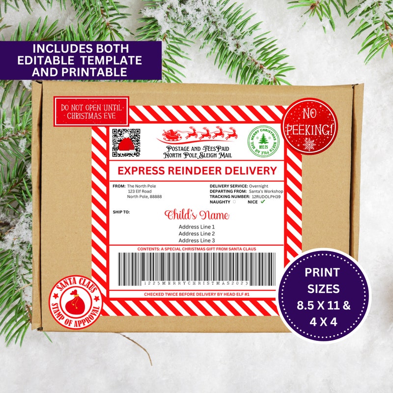 Santa Labels - Etsy