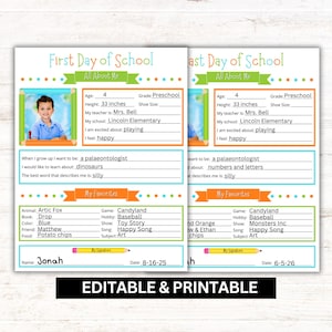 First Day of School Interview: Kids Memory Book Printable (Canva & PDF Editable