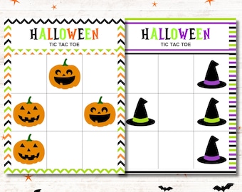 Printable Halloween Tic Tac Toe Party Game, 2 Boards, Instant Download PDF