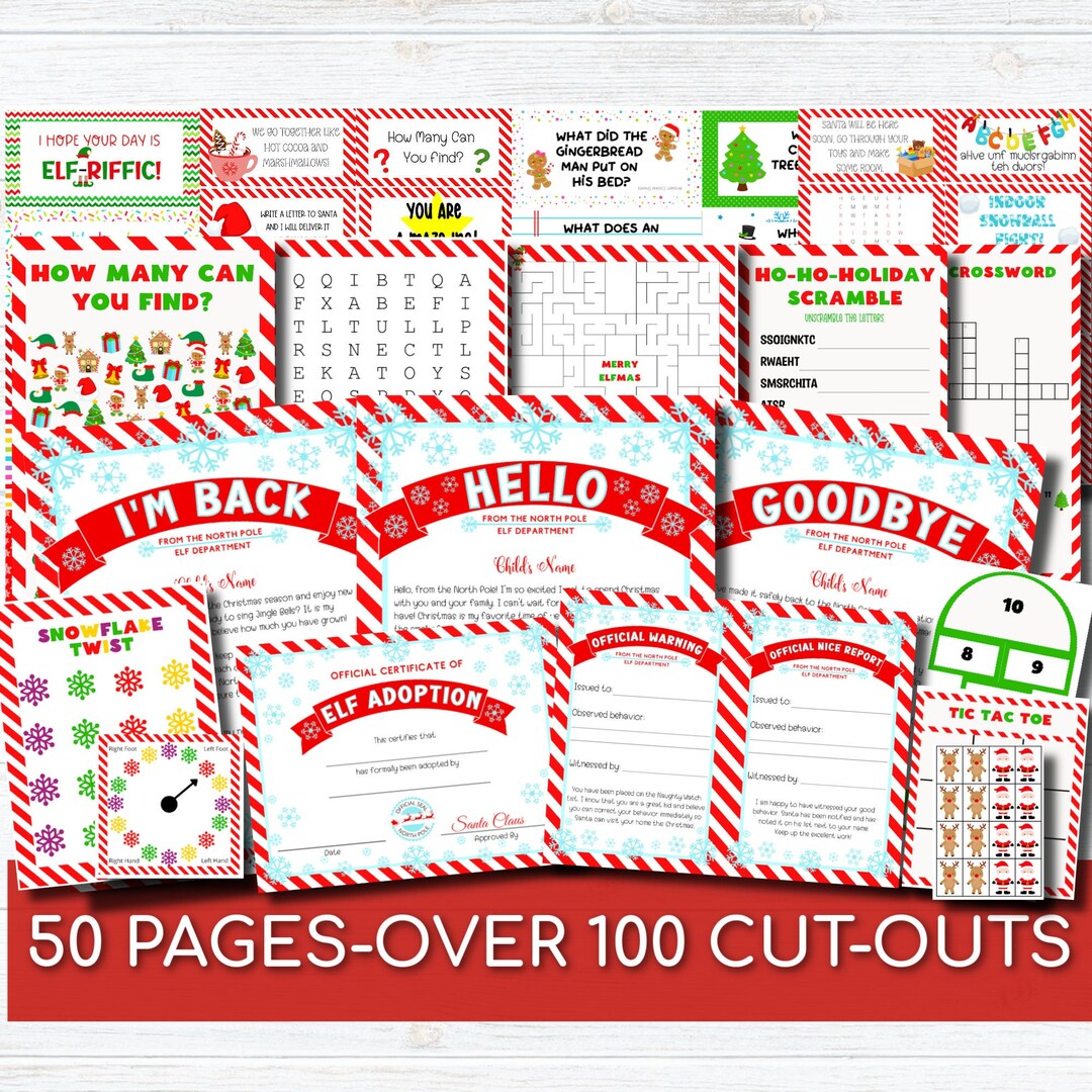 Christmas Elf Kit Elf Printable Instant Download Elf Props