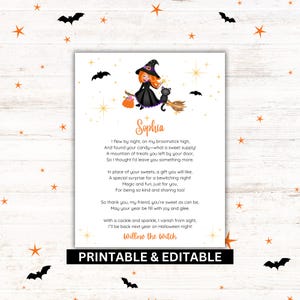 Editable Letter from the Witch - Printable Halloween Candy Trade Letter - Instant Download PDF