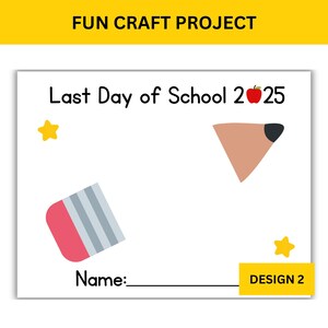Last Day of School Handprint Art: Pencil Keepsake (PDF) - Etsy