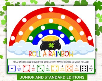 St. Patrick&#39;s Day Roll a Rainbow Dice Game (PDF)