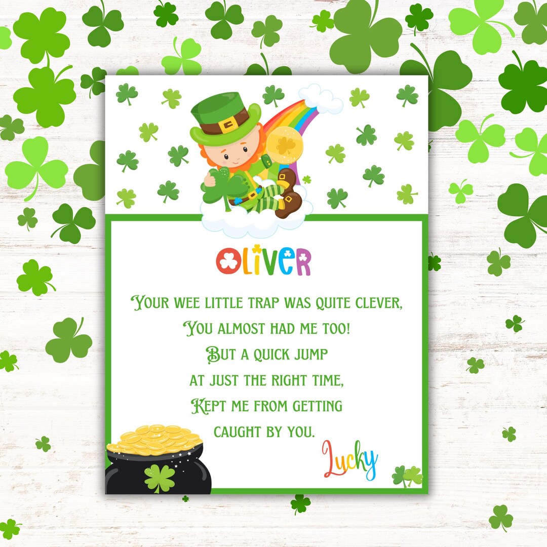 Leprechaun Letter Printable: St. Patrick's Day Note (editable Template ...