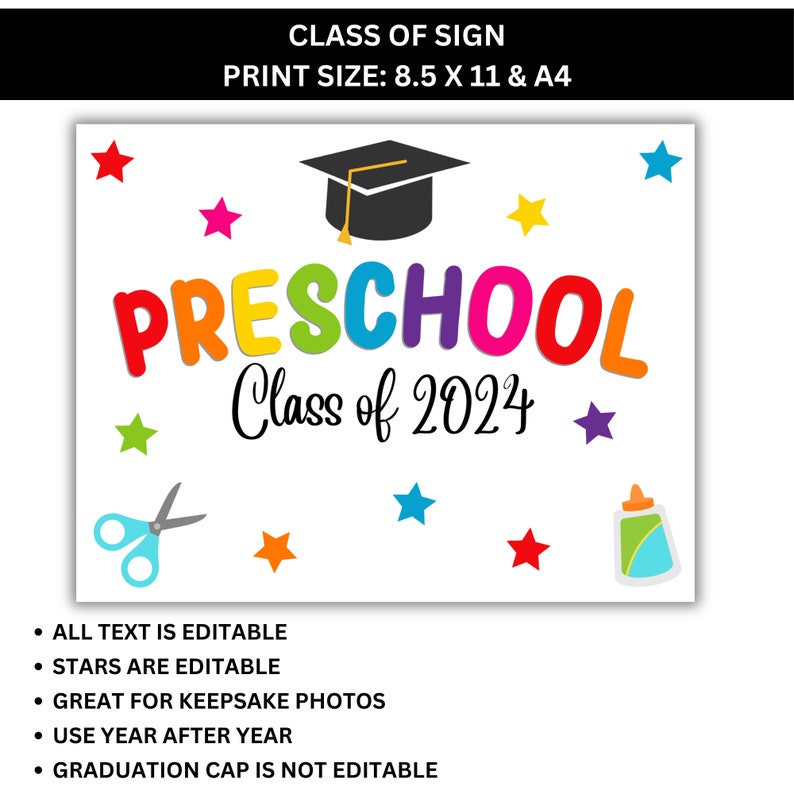 Preschool Graduation, Graduation Invitation, Graduation Program, Editable Preschool Graduation Templates, Canva Template, PDF image 9
