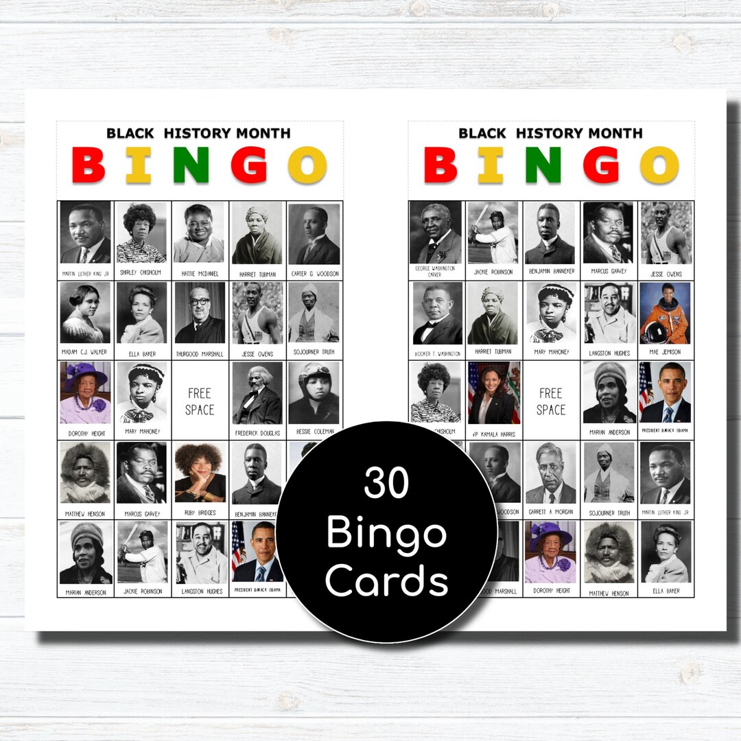 Black History Month Bingo Black History Month Games Black - Etsy