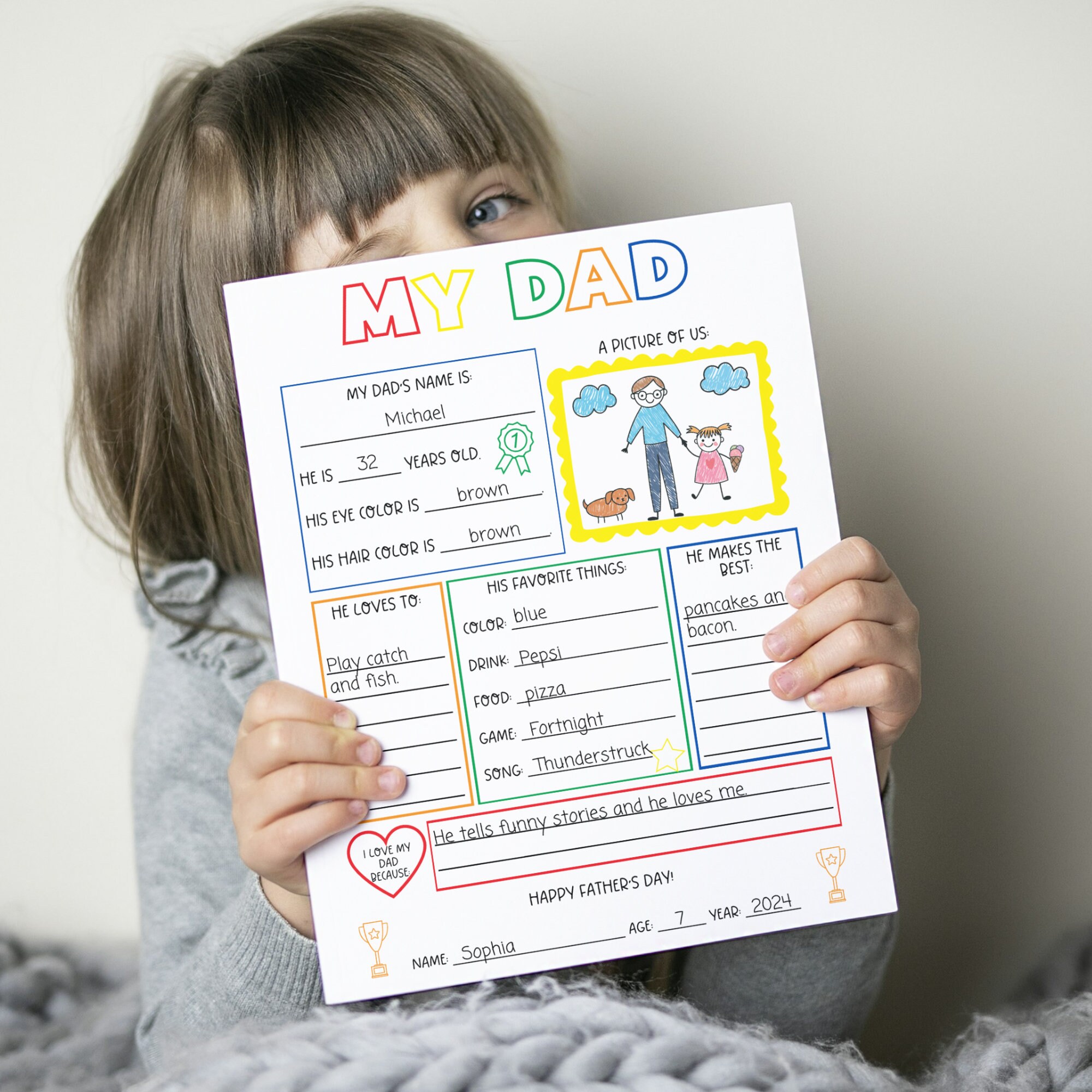 All About My Dad Printable: Father's Day Activity (PDF Download) - Etsy