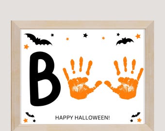 Boo Geist Handabdruck Fußabdruck: Halloween Andenken (Digitaler Download PDF)