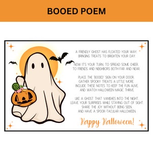 You've Been Booed Printable | Halloween Boo Sign &amp; Poem | Halloween ...