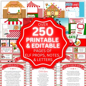 Kit elfo stampabile: 25 oggetti di scena, giochi, lettere modificabili (PDF)
