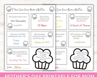 Mother’s Day Gift from Kids Printable, If You Give Mom a Muffin, Mom Keepsake PDF