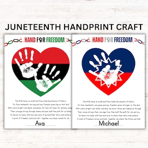 Juneteenth Handprint Art: Freedom Poem Kids Craft Keepsake (PDF Download)