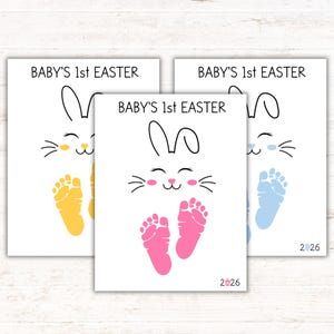 Baby's First Easter Footprint Craft: Bunny Keepsake (Instant Download)