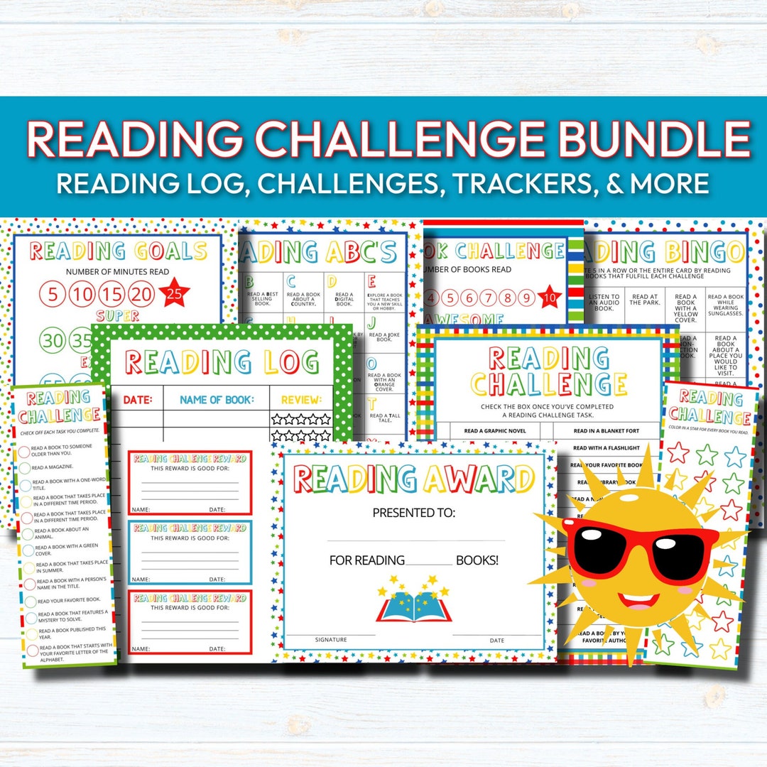 Summer Reading Challenge for Kids, Reading Printable Activities ...