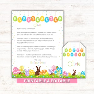 Easter Bunny Letter Printable with Gift Tags (PDF Download)