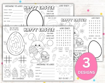 Easter Coloring Activity Placemat | Fun Printable for Kids | Instant Download