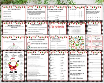 Christmas Party Game Bundle, Printable Holiday Games, Instant Download
