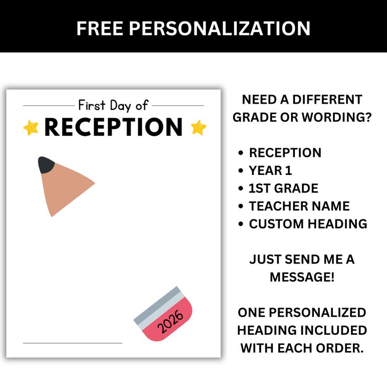 Free personalization if different wording is wanted.
