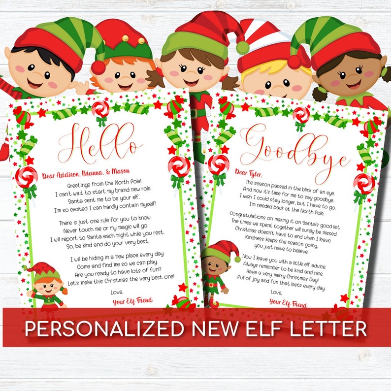Personalized Christmas Elf Letters Elf Arrival Letter Elf - Etsy