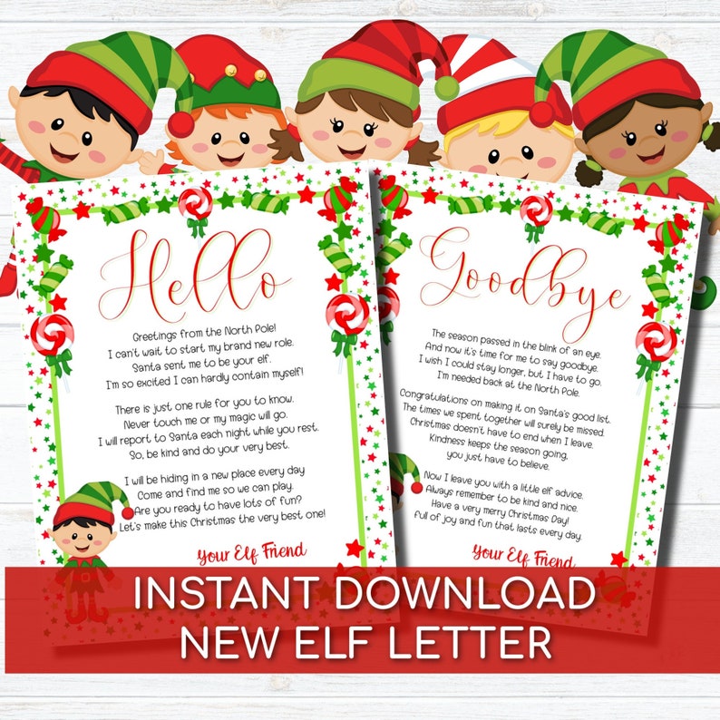 Printable Elf Letters Elf Letter New Elf Letter Etsy