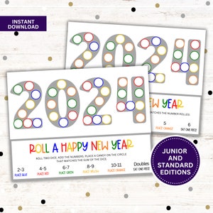 New Year Games Kids, New Year's Eve Printable, Roll A Happy New Year 2024, PDF, Instant Download