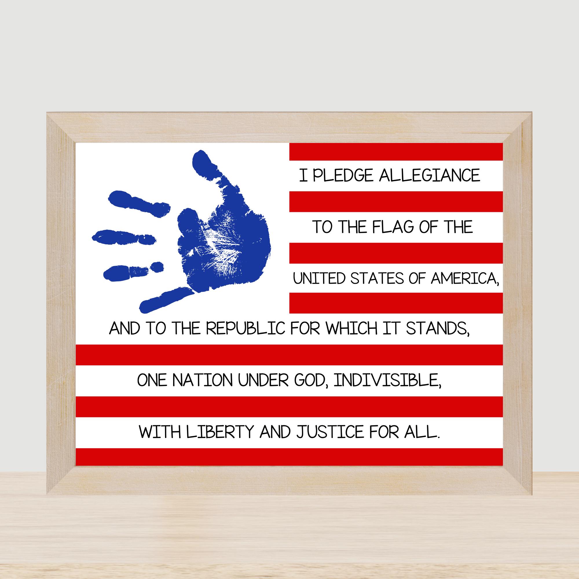 American Flag Handprint Craft Printable | Pledge of Allegiance Art | Patriotic Activity | Instant Download PDF | 8x10 8.5x11 A4