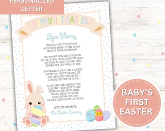 Baby's 1st Easter, Personalized Letter from the Easter Bunny, PDF, 8.5 x 11 and A4