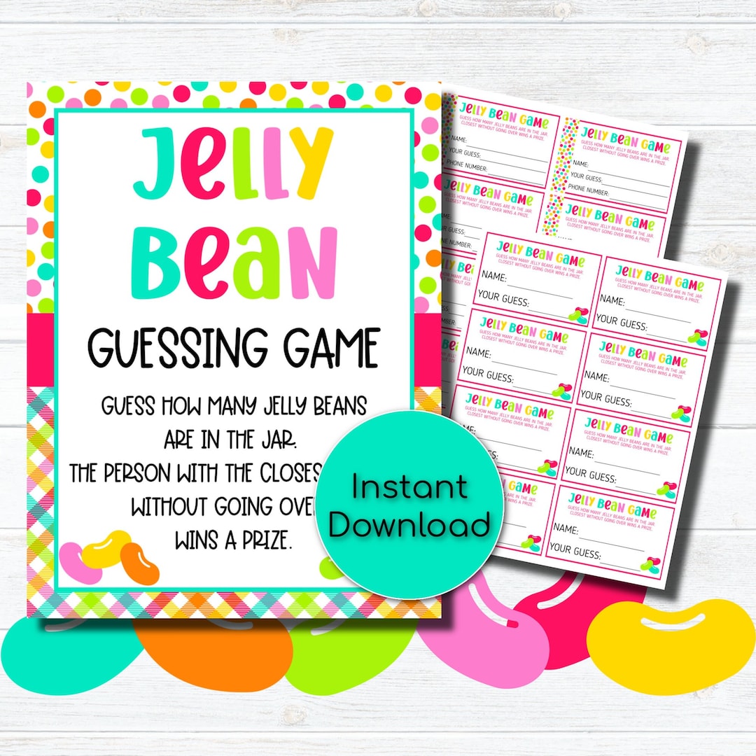 Jelly Bean Guessing Game, Printable Easter Games, Guess How Many Jelly Jelly Bean Guessing Game, Printable Easter Games, Guess How Many Jelly