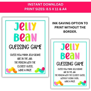 Guess How Many Jelly Beans Printable - Easter Game, Birthday Party Game ...