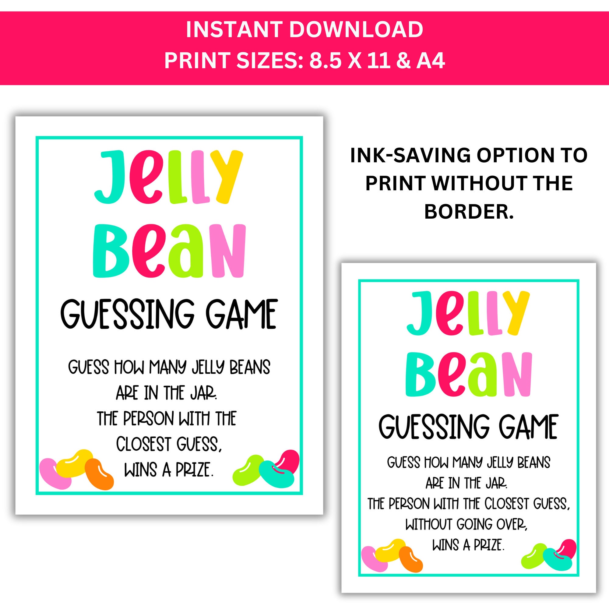 Guess How Many Jelly Beans Printable Easter Game, Birthday Party Game, Instant Download, 8.5 X 11, A4 - Etsy guess-how-many-jelly-beans-printable-easter-game-birthday-party-game-instant-download-8-5-x-11-a4-etsy