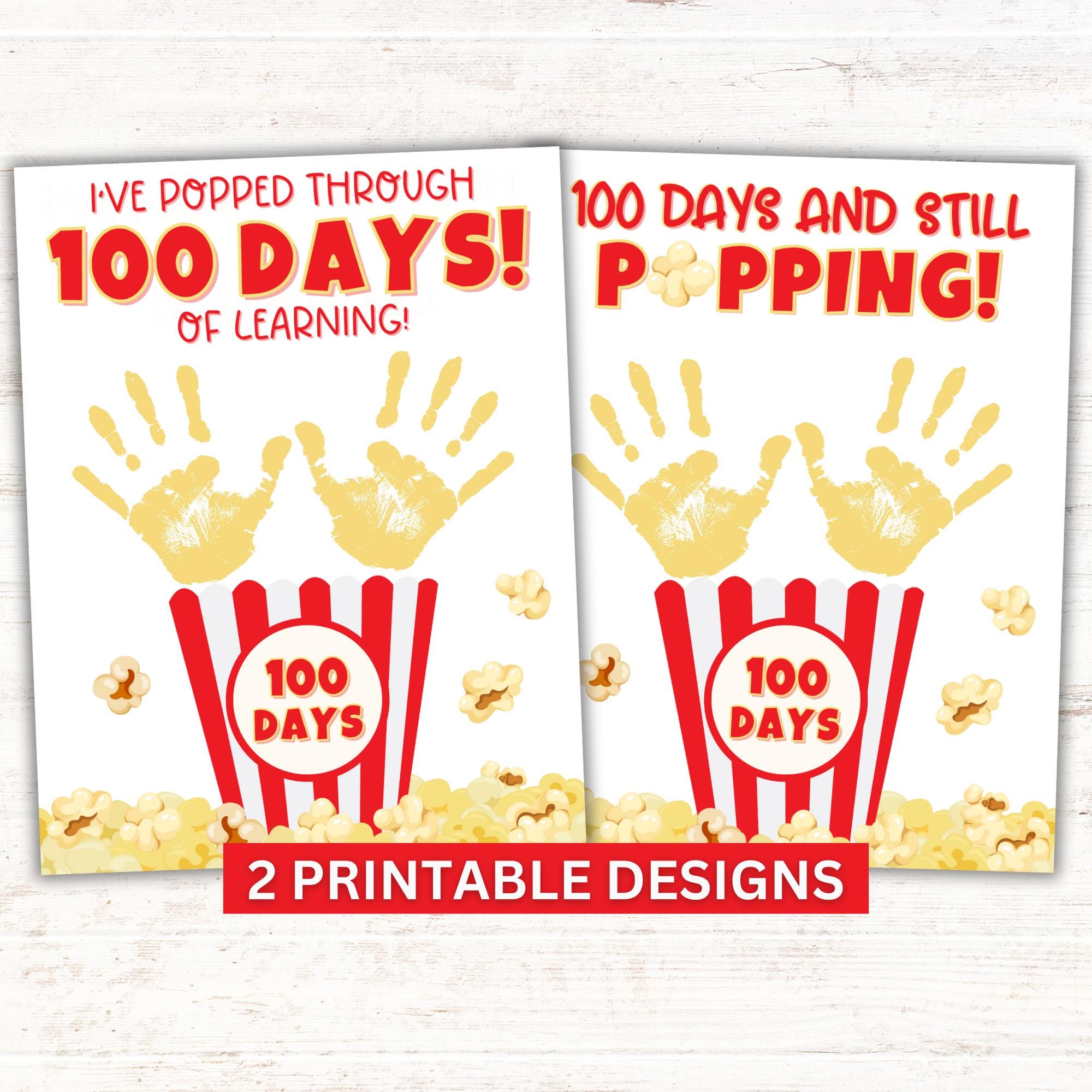 41 Easy Popcorn Crafts for Kids 9 100th Day of School Handprint Craft Popcorn Handprint Printable…