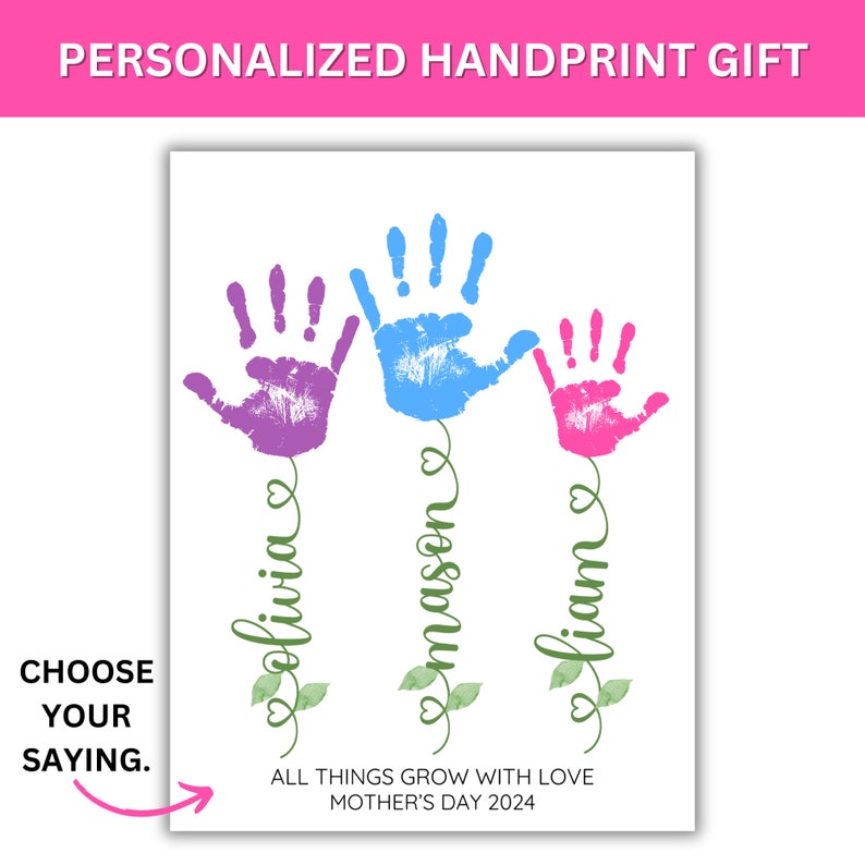 Personalized Flower Handprint Gift - Mother's Day/birthday Gift ...