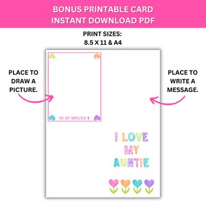 Mother's Day Gift for Aunt, All About My Auntie Printable, Instant ...