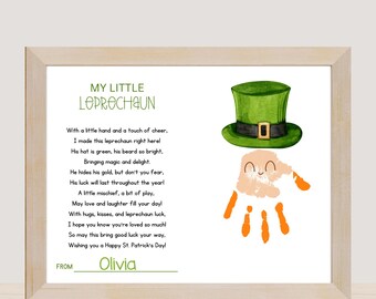 My Little Leprechaun Handprint Craft | St. Patrick’s Day Kids Printable | DIY Keepsake