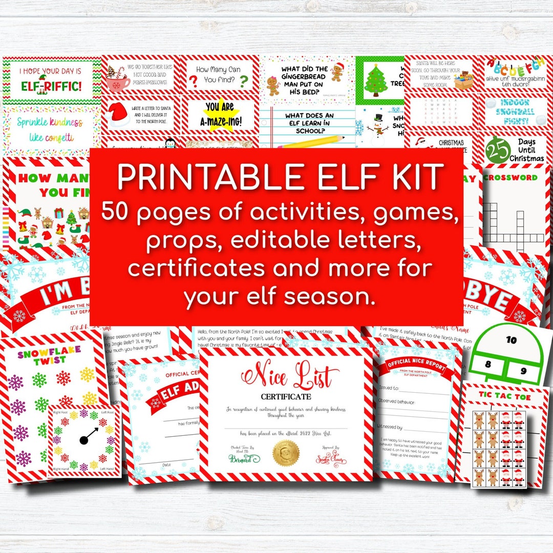 Printable Elf Kit Christmas Elf Kit Instant Download Instant