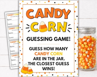 Candy Corn Guessing Game Printable: Guess How Many Halloween Party Activity