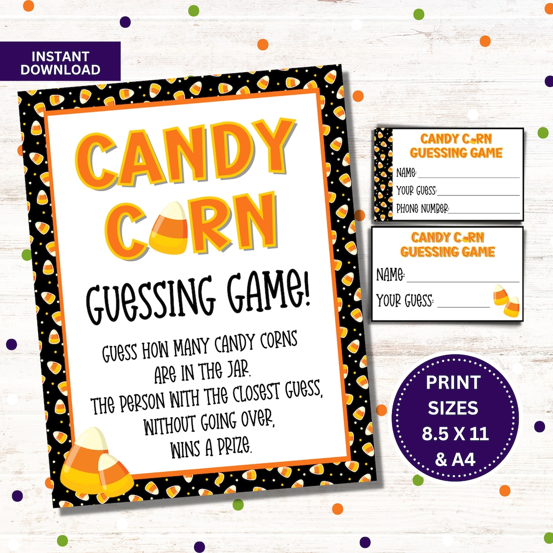 Candy Corn Guessing Game Halloween Party Games Printable