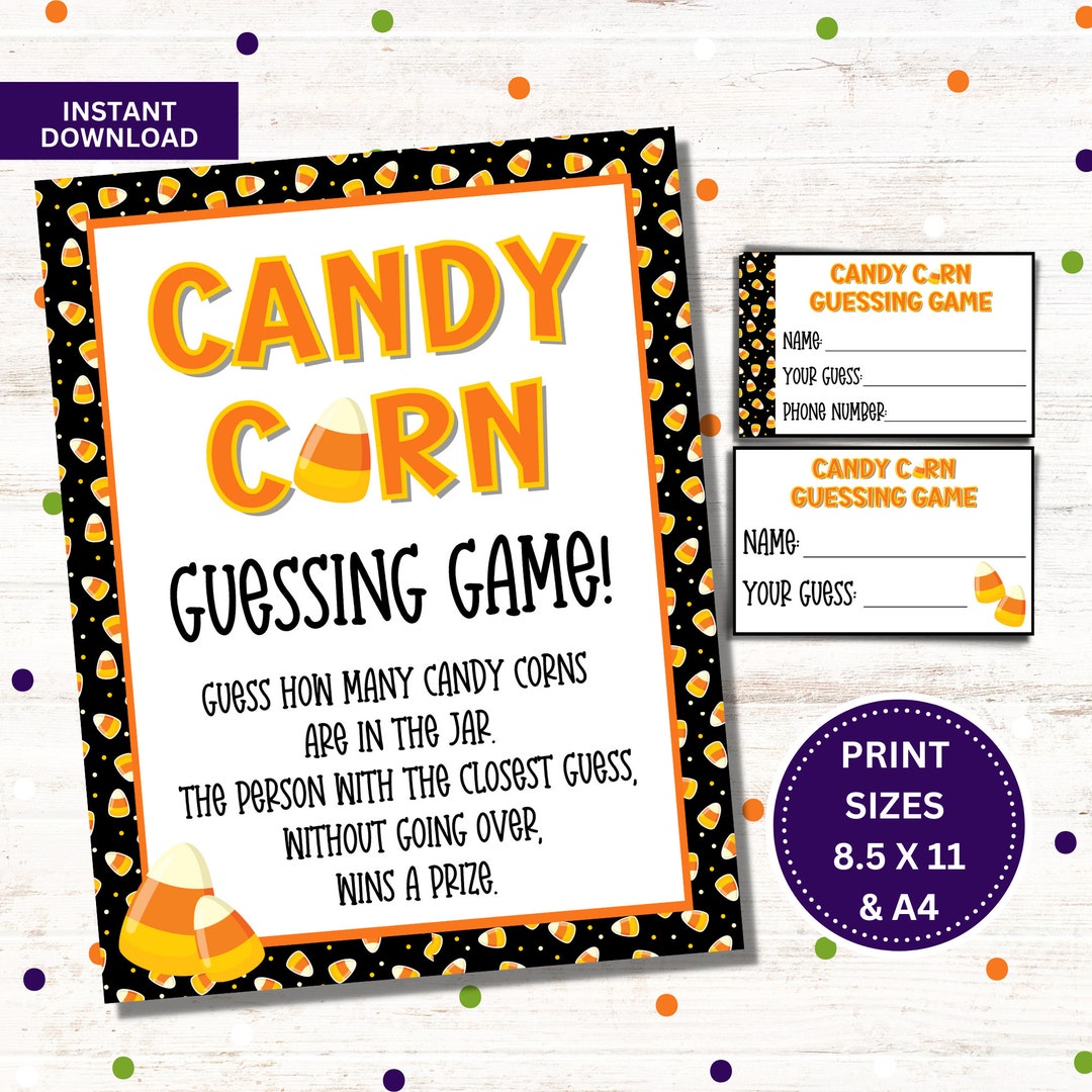 Candy Corn Guessing Game Halloween Party Games Printable