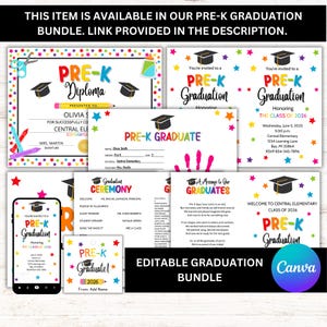 This pre-k graduation diploma is also available in our pre-k graduation bundle. Link in description.