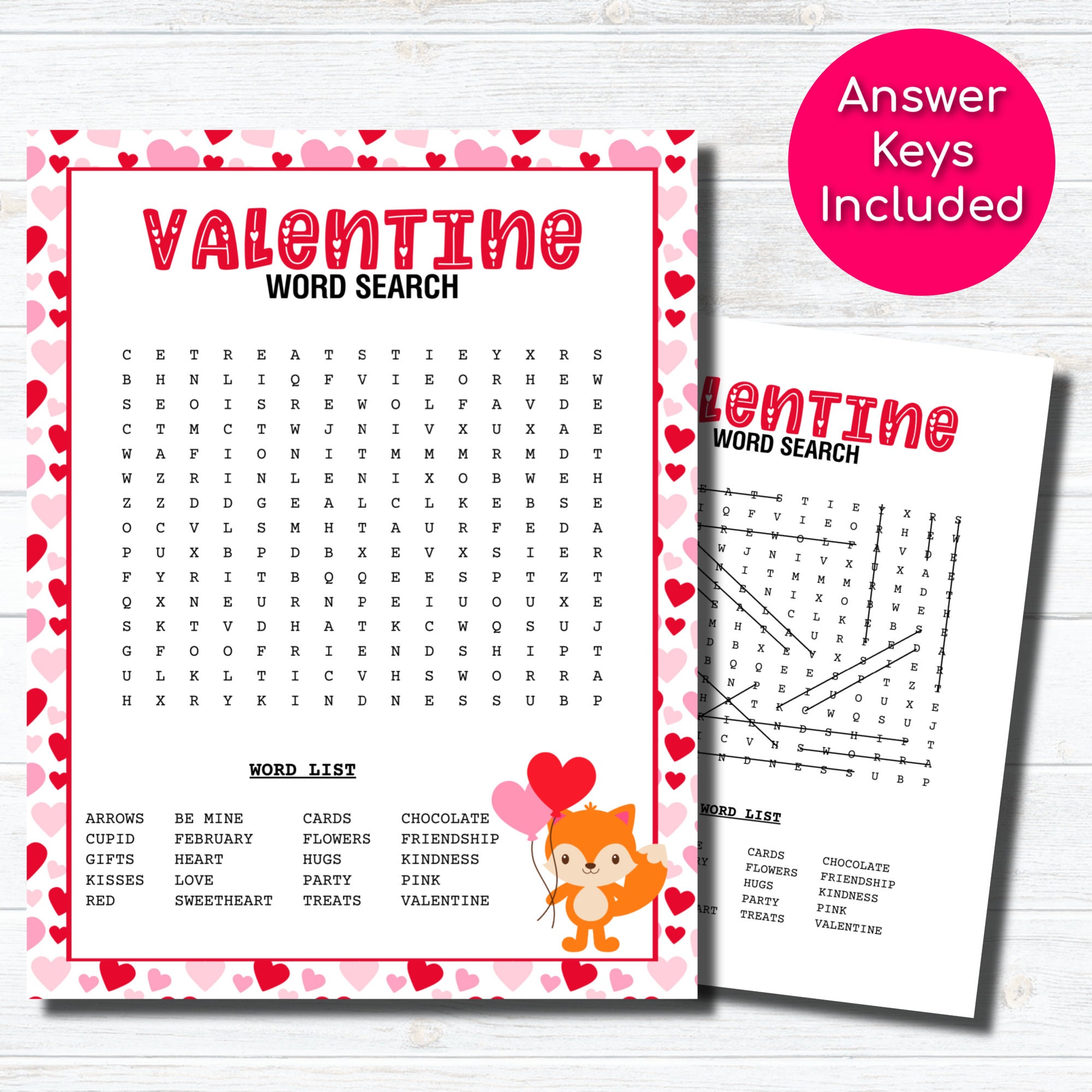 School Valentine Party Printable Valentines Day Games For Etsy