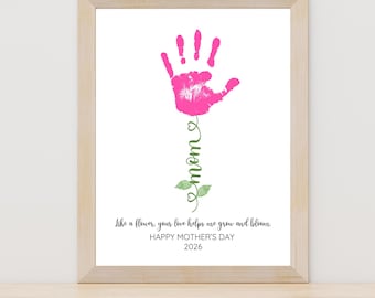 Mother's Day Handprint Printable | DIY Flower Handprint Craft for Mom