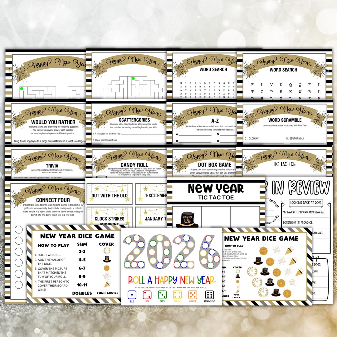 Kids New Year Game Bundle – Printable 2026 Party Games for Kids - Etsy