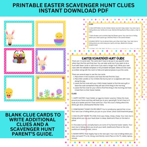 Easter Scavenger Hunt for Kids, Easter Hunt Clues, 14 Clue Treasure Hunt from the Easter Bunny, Easter Egg Hunt, Editable Easter Clues zdjęcie 3