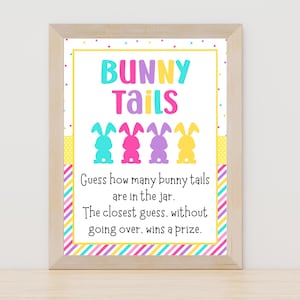 Guess How Many Bunny Tails Game | Easter Printable Game | Instant Download