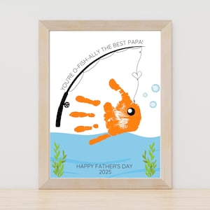 DIY Father’s Day Handprint Craft for Papa | O-Fish-Ally Best Papa Printable | Kids’ Gift | Instant Download PDF | 8x10, A4