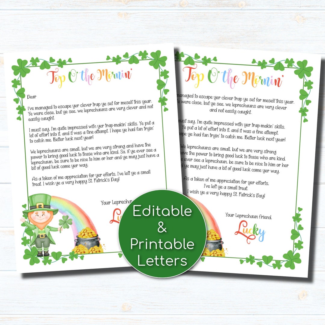Printable Leprechaun Letter Mini Leprechaun Letter Etsy