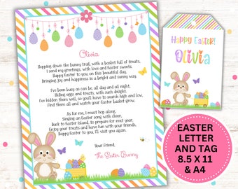 Editable Easter Bunny Letter, Printable Easter Bunny Letter, Editable Kids Letter, Editable Easter Bunny Template