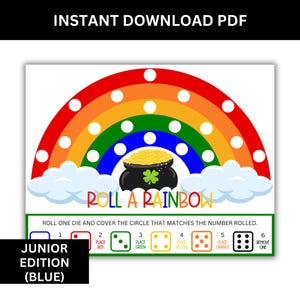 Junior leprechaun dice game printable preschool St Patrick’s Day math game
