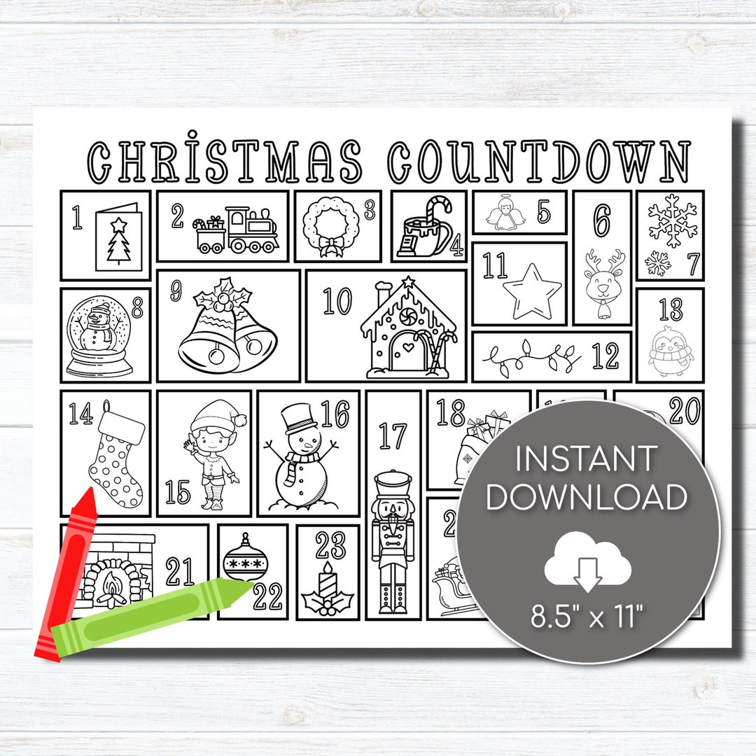 Printable Christmas Countdown Christmas Countdown Printable Etsy Printable Christmas Countdown Christmas Countdown Printable Etsy