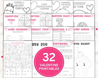 Valentine's Games MEGA BUNDLE, Valentine's Day Games, Valentine's Day Party, Kids Valentine Activities, Instant Download